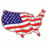American USA Shape Decal Sticker