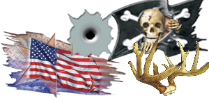 Patriotic Skull Hunting Decal Stickers