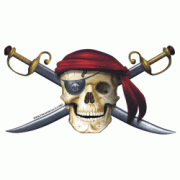 Pirate Skull sword Decal sticker