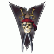 Pirate Skull Sword Decal Sticker