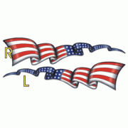 Flag Ribbon USA Decal Sticker